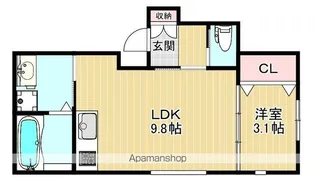 QHOUSE桑原【1階】の間取り