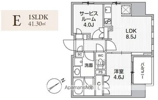 グランエール西日暮里NORTH【13階】の間取り
