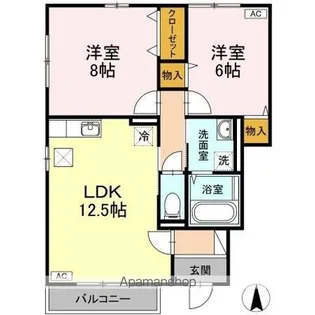 レセンテKAZ C棟【1階】の間取り