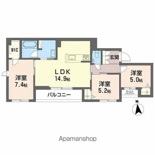 輝 阪南町【3階】の間取り