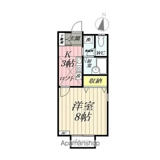 ハーウス秋山【203号室】の間取り