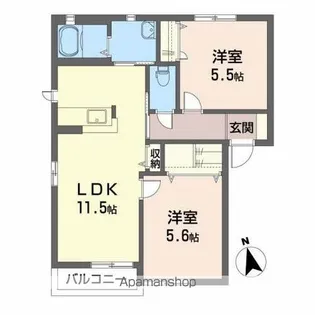 コーポ・ユーカリⅡ【1階】の間取り