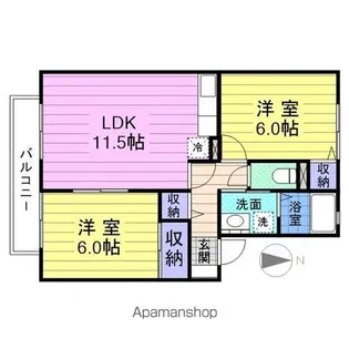 アルブルコリーヌⅡ【2階】の間取り
