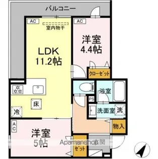 セレスティア細田A【1階】の間取り