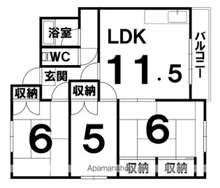 サンブライトハイツ【3階】の間取り