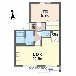 タウニー中長尾【2階】の間取り