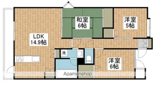 ダイアパレス川端町【1008号室】の間取り