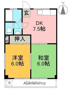 第3コーポ谷内【1階】の間取り