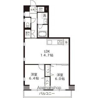 グランデュールⅥ羽田【4階】の間取り