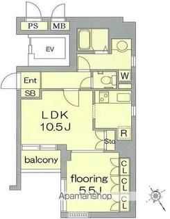 グランヴァン水天宮Ⅱ【4階】の間取り