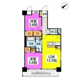 シグレア下大利【6階】の間取り