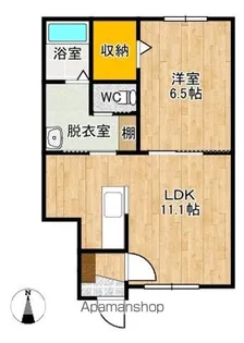 ABODE足寄【1C号室】の間取り
