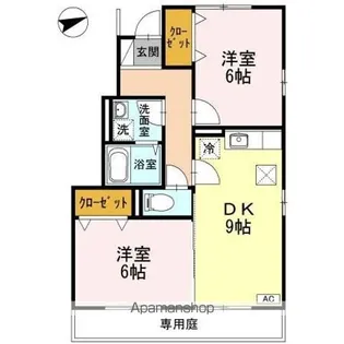 Leafy Tree久万ノ台【1階】の間取り