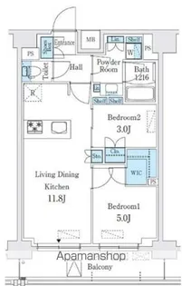 クインテット錦糸公園【11階】の間取り