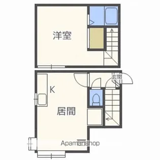 K&N新札幌【102号室】の間取り