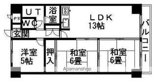 高伸ハイツ【4階】の間取り