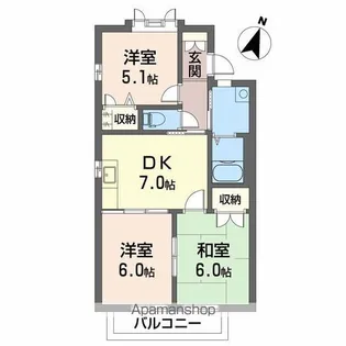 パークヒル津田 A棟【2階】の間取り