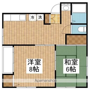 コーポ湖桜【101号室】の間取り