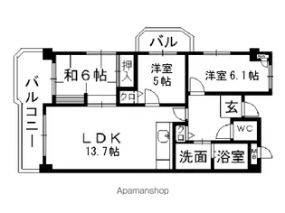 ソリーナ守恒【304号室】の間取り