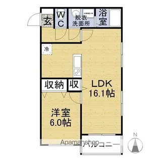 フランジェ花堂【201号室】の間取り