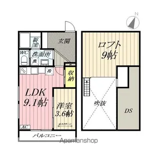NYANCL八潮垳【205号室】の間取り