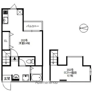 メゾンソレイユ那珂【1階】の間取り