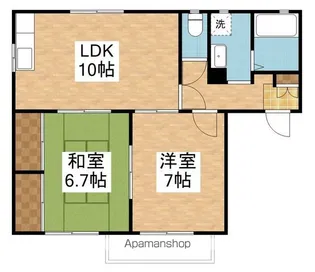 グリーンベールKAMEDA B棟【1階】の間取り