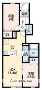 リーブルファイン新柏【1階】の間取り