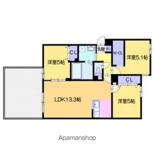 仮)シキレジデンス南平岸【1階】の間取り