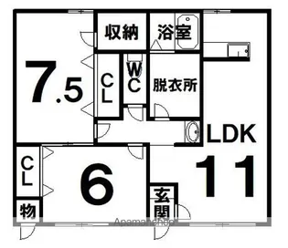 みどりが丘サニーハイツ【2階】の間取り