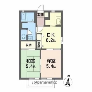 福島県福島市丸子字上六反田【アパート】の間取り