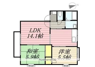 ヒルサイド美しヶ丘 A棟【2階】の間取り