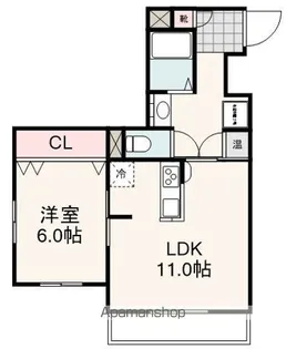カーサミラ音羽【208号室】の間取り