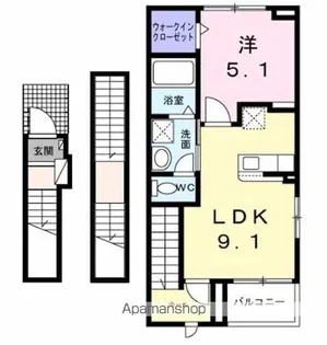 トリニティ下川東【3階】の間取り