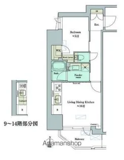 BRILLIA IST 錦糸公園【10階】の間取り