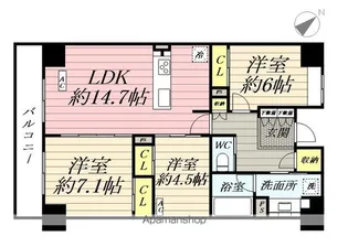 クラシアム神奈川台場【408号室】の間取り