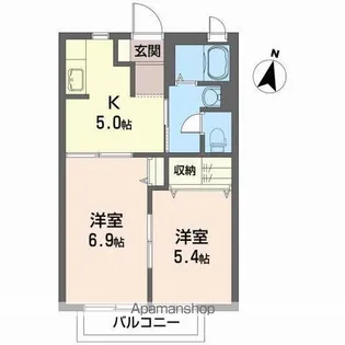 コーポ ペアレンツB【202号室】の間取り