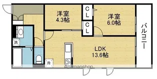 フォレストメゾンオリーブ南巽【1階】の間取り