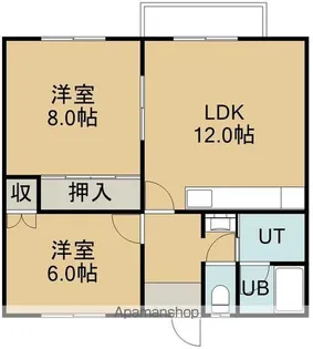 コーポはまなす【102号室】の間取り