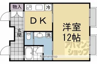 パティオ北白川【103号室】の間取り