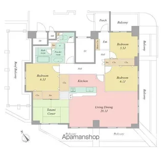 ネオステージ四ツ池公園【7階】の間取り
