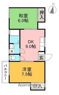 ハイツ西尾【1階】の間取り