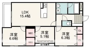 グランスタジオ幸町【4B号室】の間取り