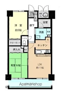 ルミエール中山【602号室】の間取り