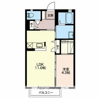 カーサ セレッソ【101号室】の間取り