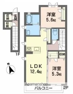 シャーメゾン フォレナ A棟【2階】の間取り