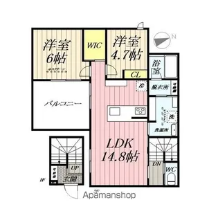 JANVIER−YASHIO【201号室】の間取り