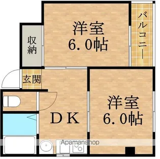 サンモール木川【203号室】の間取り