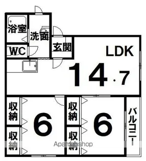 プリオール暁A【1-A号室】の間取り
