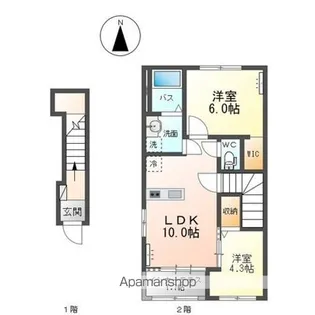 保原町アパート【2階】の間取り